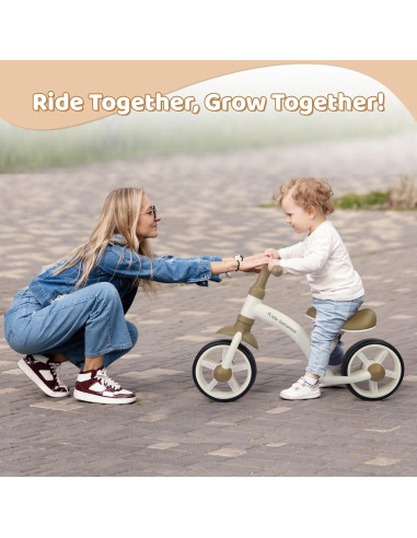 Bicicleta de Equilibrio BALINGE 8" Caqui Asiento Ajustable
