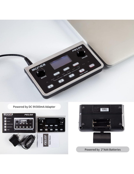 Pedal de Efectos MOOER PE100 para Guitarra con 198 Presets