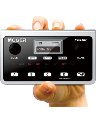 Pedal de Efectos MOOER PE100 para Guitarra con 198 Presets