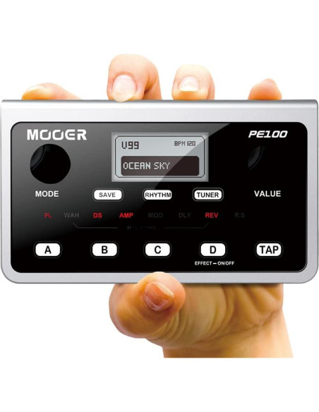 Pedal de Efectos MOOER PE100 para Guitarra con 198 Presets