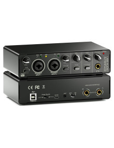 Interfaz de Audio USB MD-22 24Bit 192kHz 2x2 con Phantom 48V