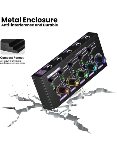 Mini Mezclador de Audio Estéreo 4 Canales USB MH400