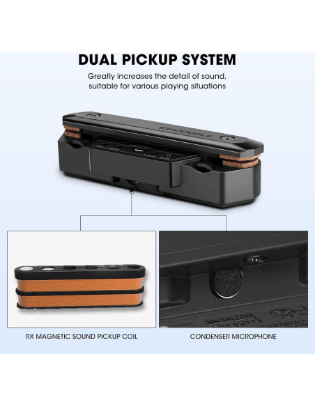 Pastilla de Guitarra Acústica Activa Recargable con Micrófono