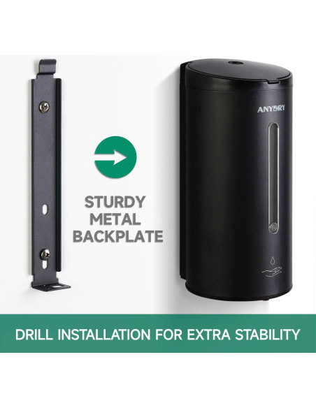 Dispensador Automático de Jabón AnyDry 739ml Montaje en Pared