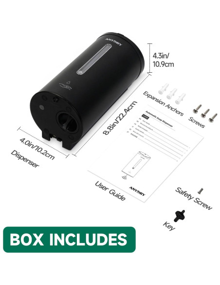 Dispensador Automático de Jabón AnyDry 739ml Montaje en Pared