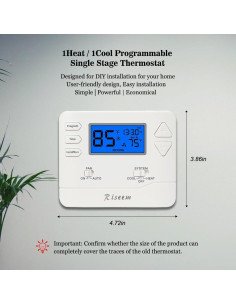 Termostato Digital Programable Riseem STN605 Azul 24V 2