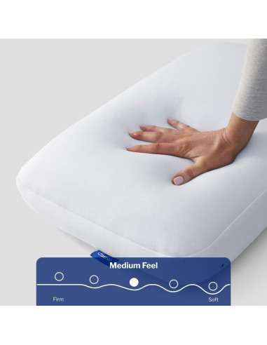 Almohada Híbrida Casper Estándar Blanca, Lavable y Firme