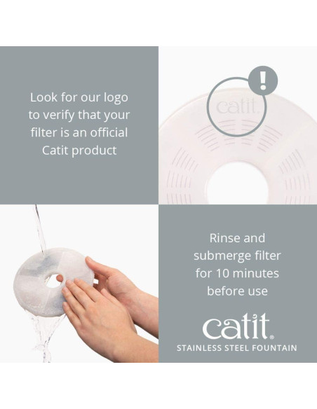 Fuente de Agua para Gatos Catit Fresh & Clear Acero Inoxidable 1.89L