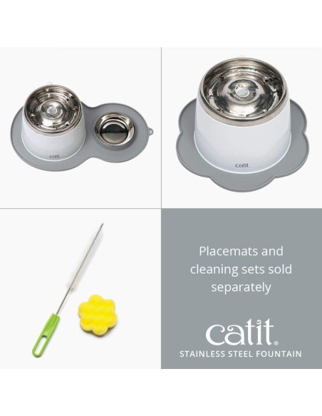 Fuente de Agua para Gatos Catit Fresh & Clear Acero Inoxidable 1.89L