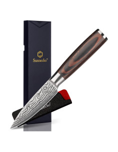 Cuchillo de Pelar Sunnecko 8.89 cm Acero Inoxidable Pakkawood