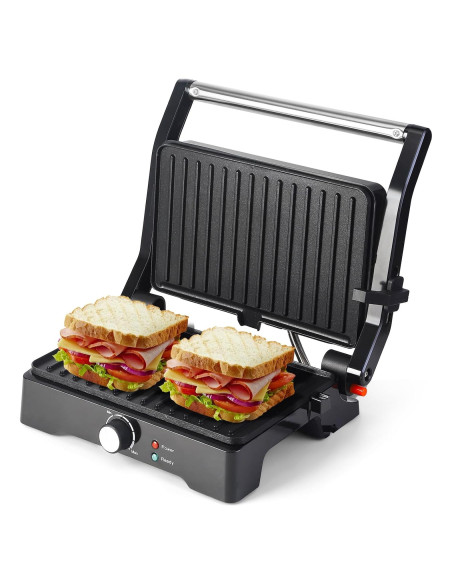 Prensa Panini Grill UVFAST JK-308M 3 en 1 Antiadherente Negro