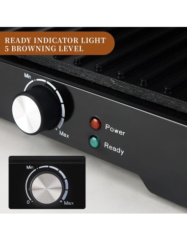 Prensa Panini Grill UVFAST JK-308M 3 en 1 Antiadherente Negro