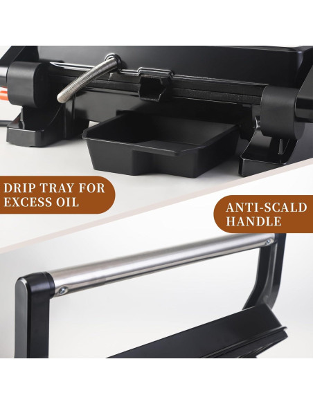 Prensa Panini Grill UVFAST JK-308M 3 en 1 Antiadherente Negro