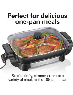 Sartén Eléctrica Hamilton Beach 12x15" Cerámica Durathon 2