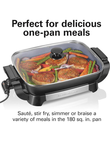 Sartén Eléctrica Hamilton Beach 12x15" Cerámica Durathon