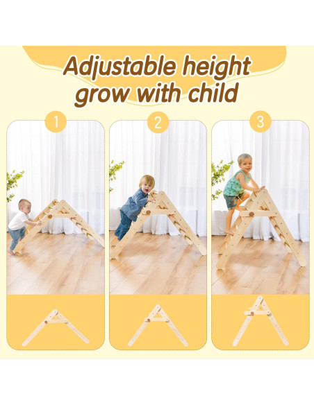 Conjunto de Triángulo Pikler Deli 7 en 1 para Niños