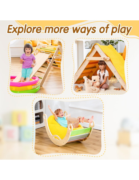 Conjunto de Triángulo Pikler Deli 7 en 1 para Niños