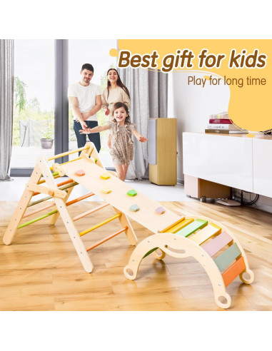 Conjunto de Triángulo Pikler Deli 7 en 1 para Niños