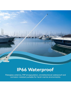 Antena Marina VHF Retevis MA06 3.5dBi 1.1m con Cable 7m 2