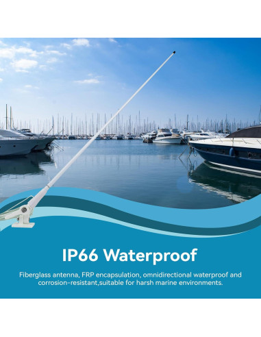 Antena Marina VHF Retevis MA06 3.5dBi 1.1m con Cable 7m