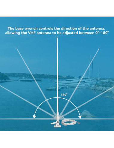Antena Marina VHF Retevis MA06 3.5dBi 1.1m con Cable 7m