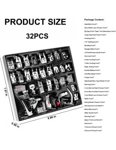 Kit de 32 Pies Prensatelas para Máquina de Coser Universal 2