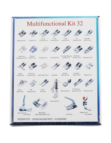 Kit de 32 Pies Prensatelas para Máquina de Coser Universal