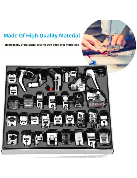 Kit de 32 Pies Prensatelas para Máquina de Coser Universal