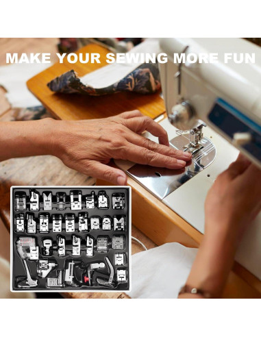 Kit de 32 Pies Prensatelas para Máquina de Coser Universal