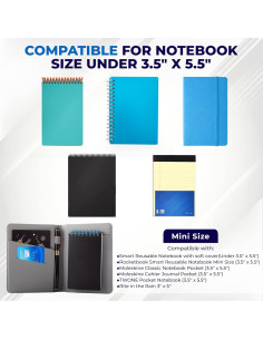 Cubierta de Cuaderno de Viaje OOKU A6 de Cuero PU Negro 2