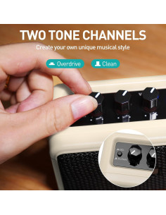 Amplificador de guitarra eléctrica EROK EK-AG-04 5W Bluetooth Beige 2