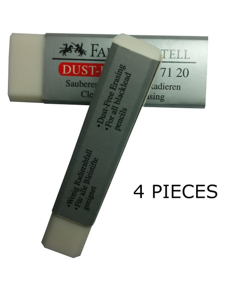 Borrador Grande Faber-Castell Libre de Polvo - Paquete de 4