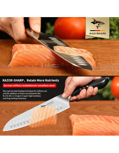 Cuchillo Santoku 20 cm MAD SHARK - Acero Alemán, Mango Ergonómico