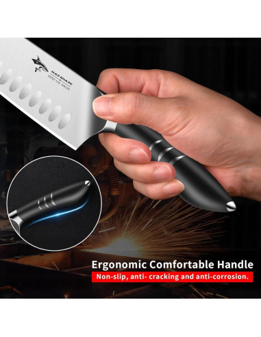 Cuchillo Santoku 20 cm MAD SHARK - Acero Alemán, Mango Ergonómico