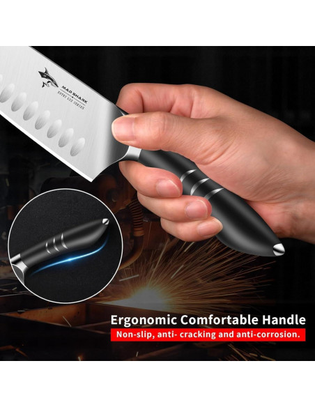 Cuchillo Santoku 20 cm MAD SHARK - Acero Alemán, Mango Ergonómico
