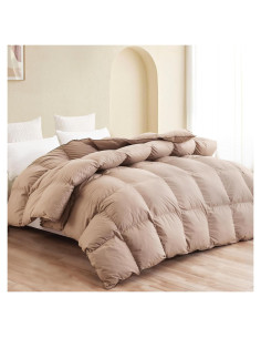 Edredón de Plumas SNOWMAN Queen Caqui 228x228cm 1.05kg