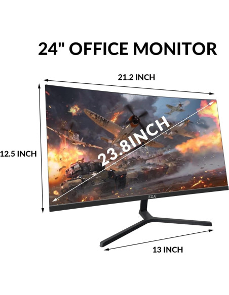 Monitor Curvo ZZA 24" 100Hz Full HD 1920x1080 VA