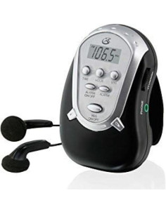 Radio de brazo GPX R300S AM/FM con auriculares - Negro 2