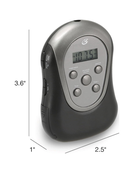 Radio de brazo GPX R300S AM/FM con auriculares - Negro