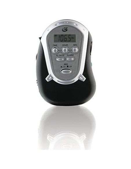 Radio de brazo GPX R300S AM/FM con auriculares - Negro