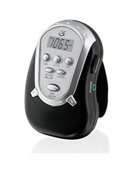 Radio de brazo GPX R300S AM/FM con auriculares - Negro