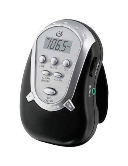 Radio de brazo GPX R300S AM/FM con auriculares - Negro