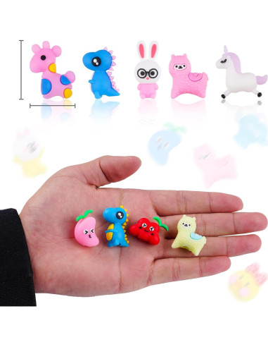 100 Adornos de Lápiz de Silicona Kolewo4ever - Dinosaurios y Unicornio