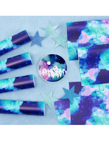 Vinilo Adhesivo Permanente Tintnut - 8 Hojas 30.48x25.4cm Rosa Azul