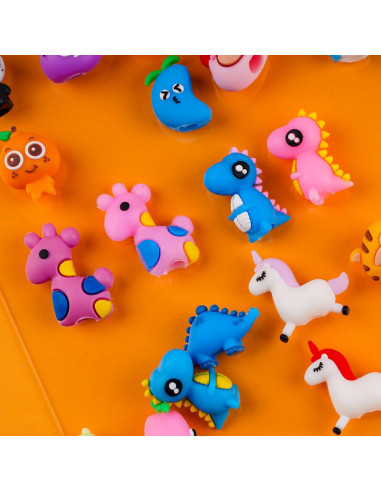 100 Adornos de Lápiz de Silicona Kolewo4ever - Dinosaurios y Unicornio