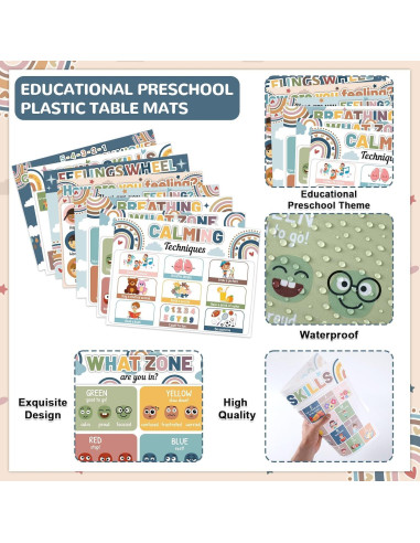 Set de 8 Manteles Educativos Boho OBUSATT 43x32 cm Salud Mental