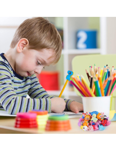 100 Adornos de Lápiz de Silicona Kolewo4ever - Dinosaurios y Unicornio