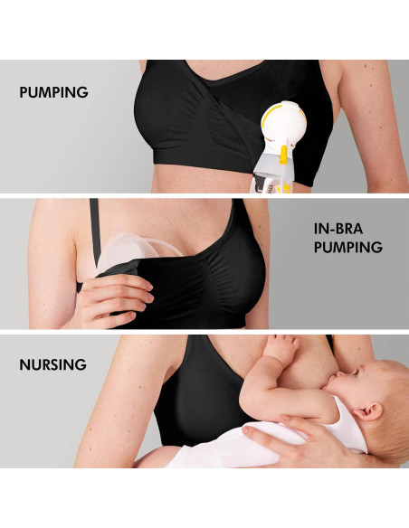 Sostén de Lactancia 3 en 1 Medela Negro T. Mediano