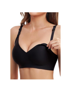 Sostén de Lactancia Vinfact Sin Costuras Negro Grande