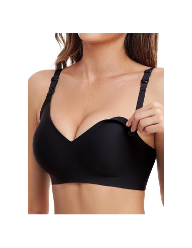 Sostén de Lactancia Vinfact Sin Costuras Negro Grande